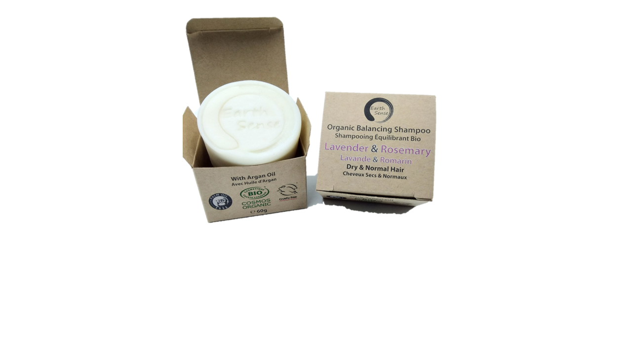 Organic Certified Balancing Solid Shampoo - Lavender & Rosemary - Dry