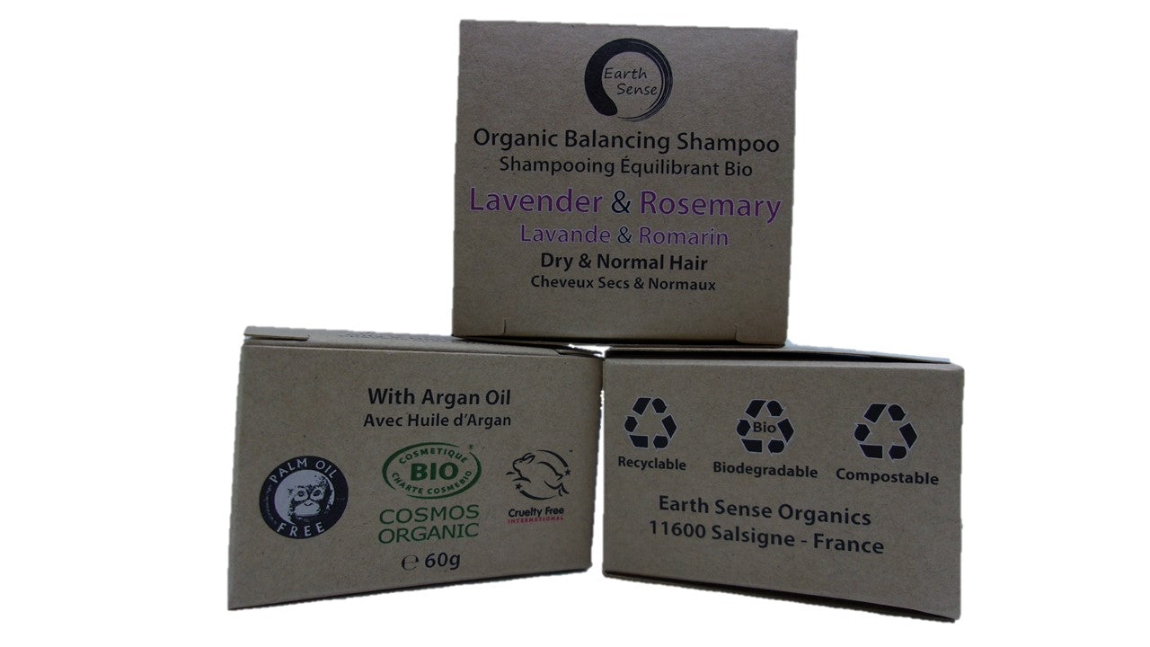 Organic Certified Balancing Solid Shampoo - Lavender & Rosemary - Dry