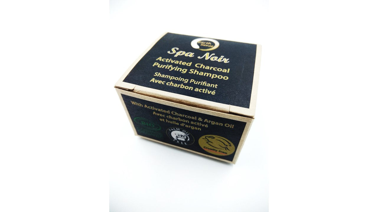 Organic Certified Spa Noir - Solid Shampoo with activated charcoal -