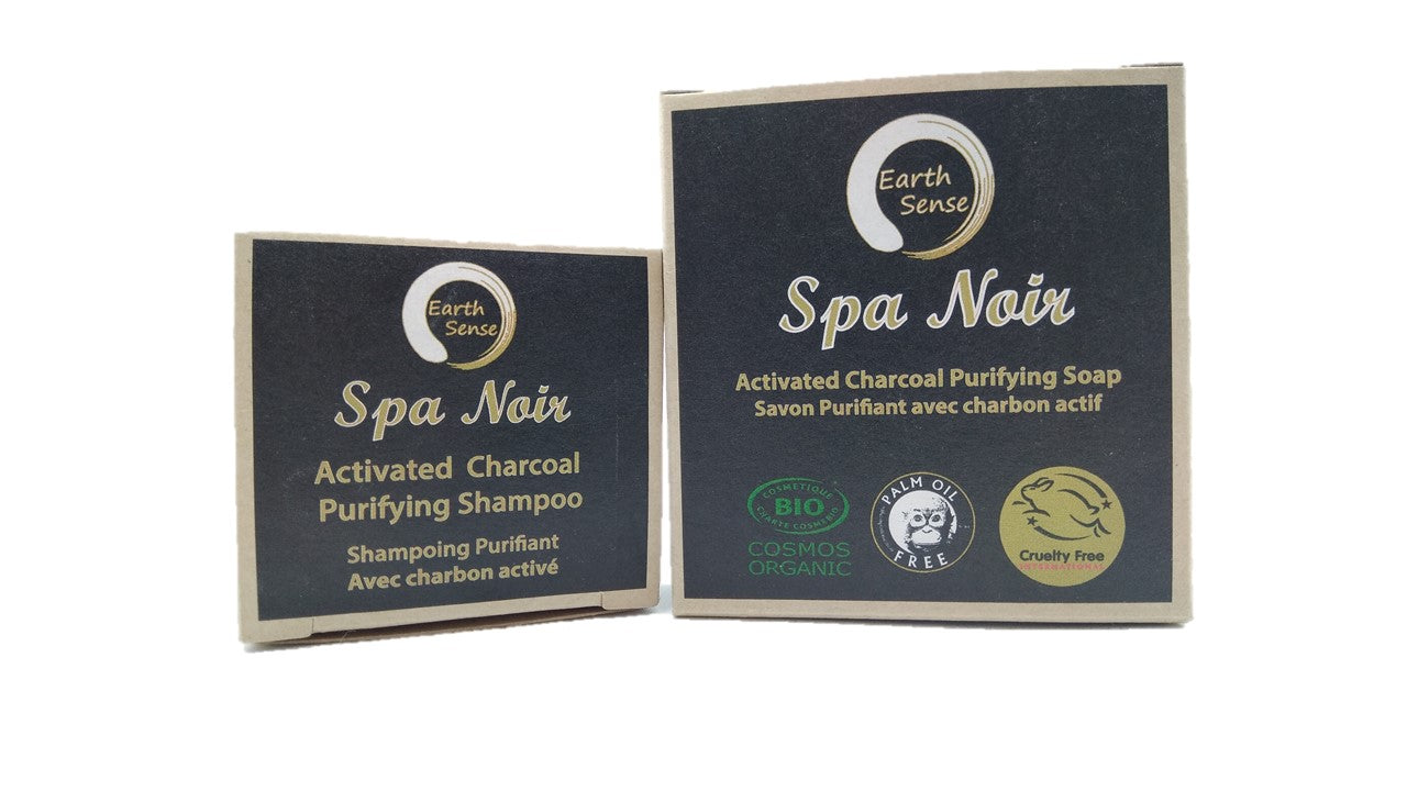 Organic Certified Spa Noir - Solid Shampoo with activated charcoal -