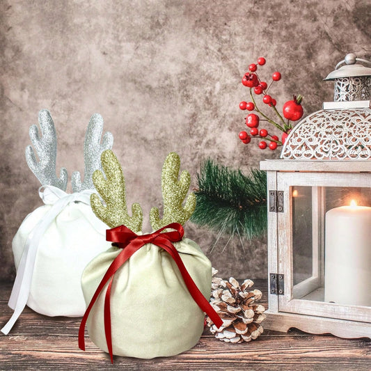 5 Pcs Christmas Gift Pouch Christmas Velvet Drawstring Bag Christmas Treat Bags With Drawstring Christmas Drawstring Wrapping Bags For Jewelry Xmas Party Supplies