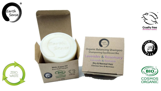 Organic Certified Balancing Solid Shampoo - Lavender & Rosemary - Dry
