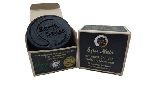 Organic Certified Spa Noir - Solid Shampoo with activated charcoal -
