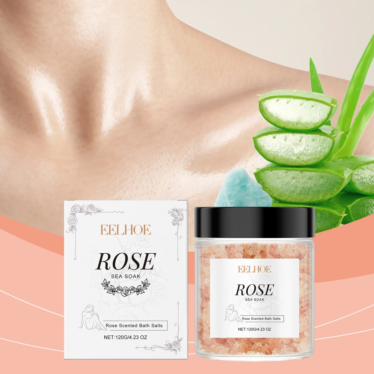 Rose Bath Mineral Salt Skin Care