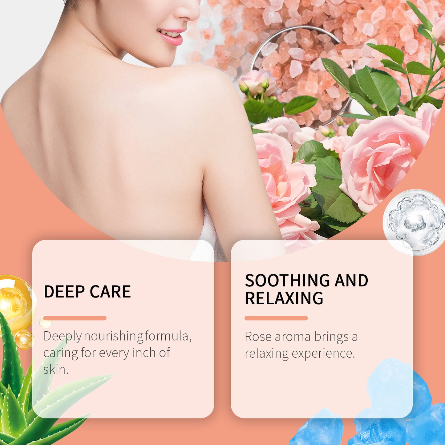 Rose Bath Mineral Salt Skin Care