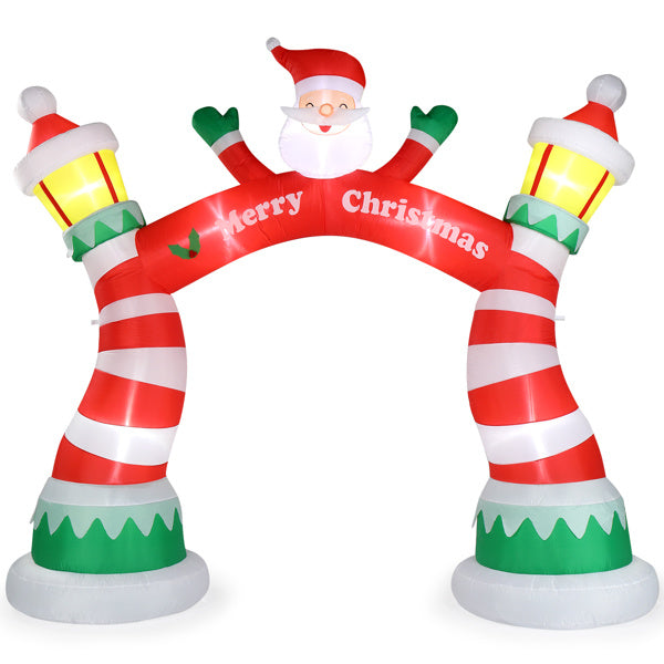 8.9ft Christmas Arch, 7 LED Lights, Drawstring Pockets, Christmas Inflatable Arch