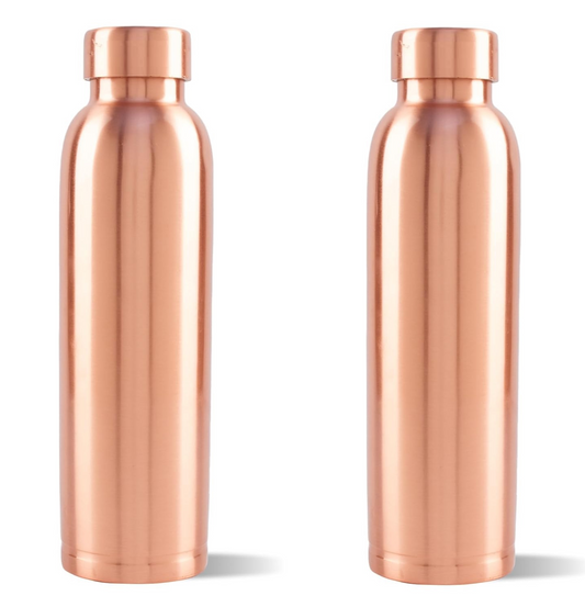 Plain Copper Water Bottle 1 Litre Pack of 2